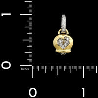 Chantecler 18K Two-tone Gold Estate Diamond Rooster Campanella Charm