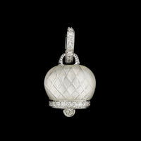Chantecler 18K White Gold Estate Rock Crystal and Diamond Campanella Charm