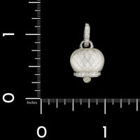 Chantecler 18K White Gold Estate Rock Crystal and Diamond Campanella Charm