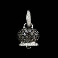 Chantecler 18K White Gold Estate Rock Black Diamond Campanella Charm