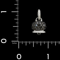 Chantecler 18K White Gold Estate Rock Black Diamond Campanella Charm