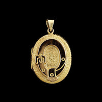 Vintage 14K Yellow Gold Victorian Hand Engraved Locket