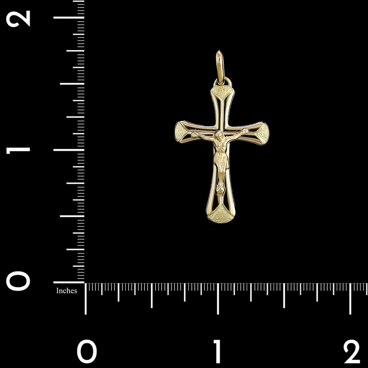 14K Yellow Gold Estate Crucifix Cross Pendant