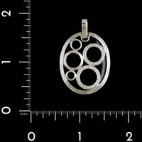 14K White Gold Estate Onyx and Diamond Pendant