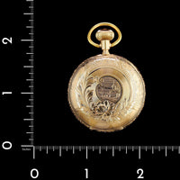 14K Yellow Gold Estate Engraved Pocket Watch Case Locket
