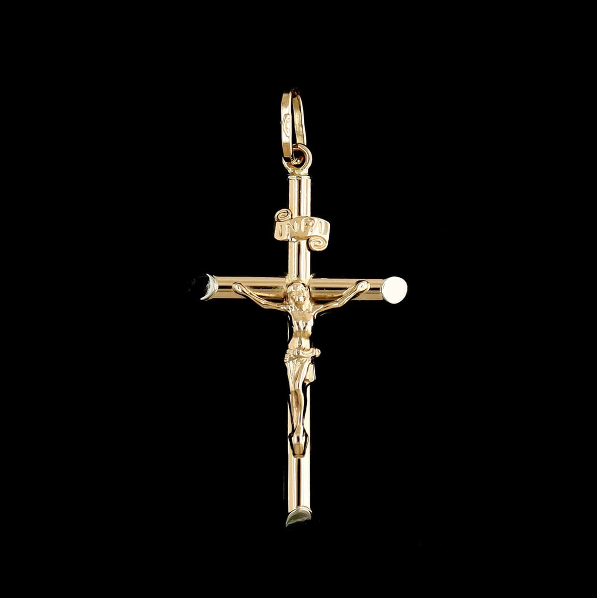 18K Yellow Gold Estate Crucifix Cross Pendant