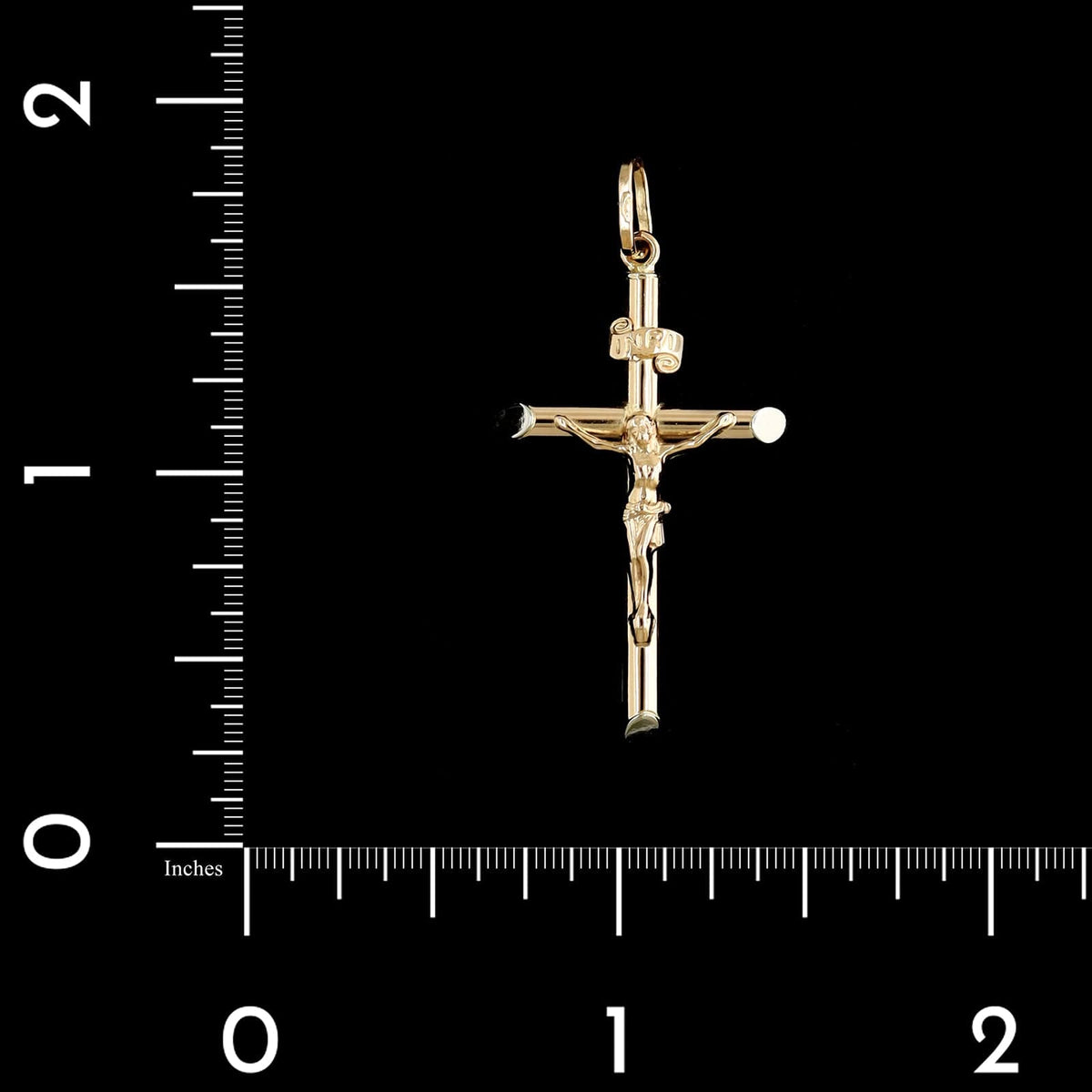 18K Yellow Gold Estate Crucifix Cross Pendant