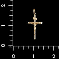18K Yellow Gold Estate Crucifix Cross Pendant