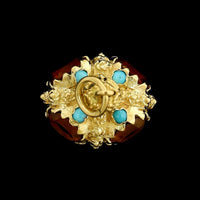 18K Yellow Gold Estate Citrine Pendant Fob