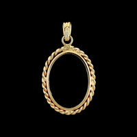 14K Yellow Gold Estate Blue Agate Cat Cameo Pendant
