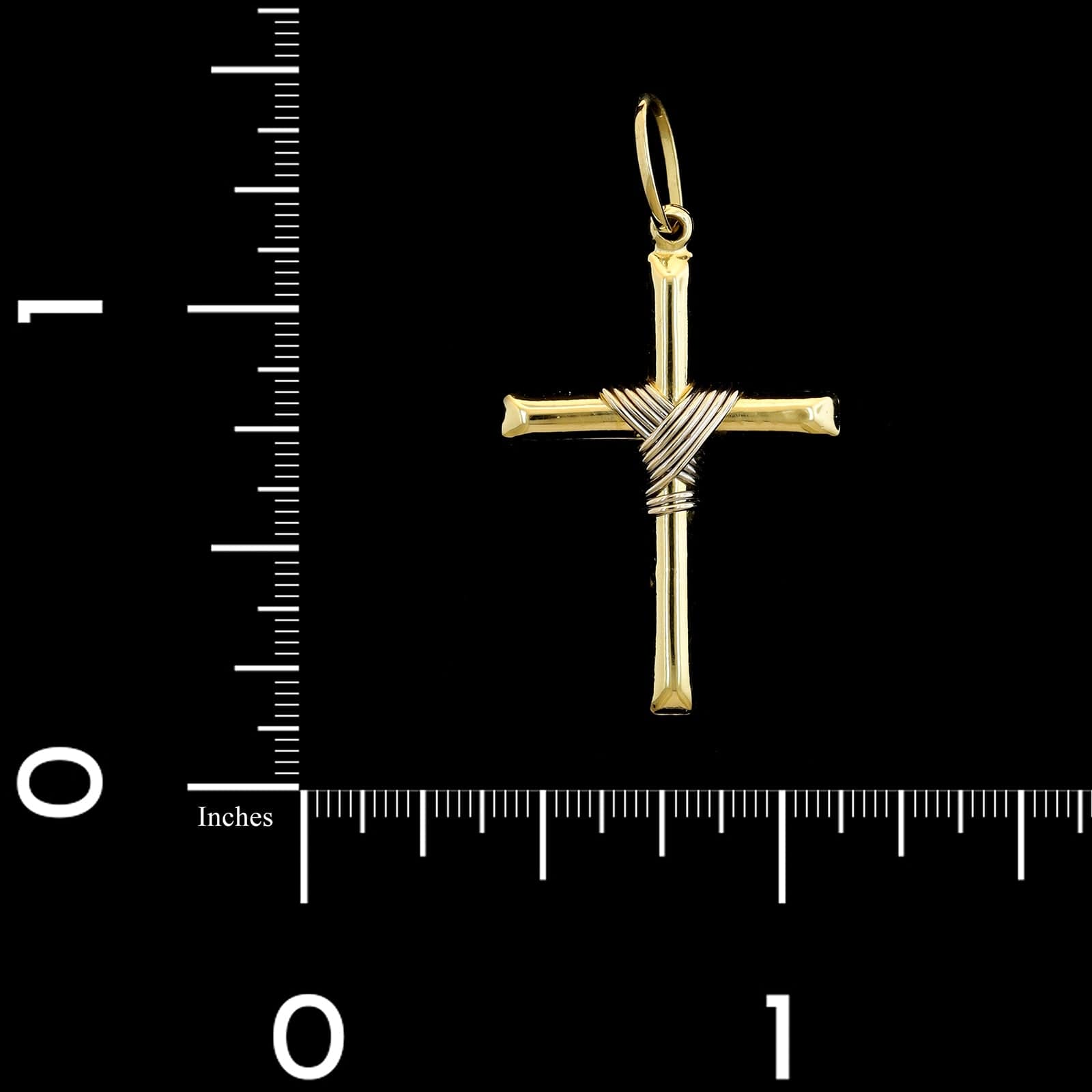 18K Two-tone Gold Cross Pendant