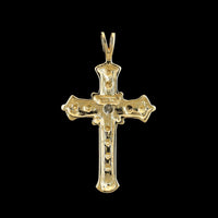 14K Two-tone Gold Estate Diamond Cross Pendant