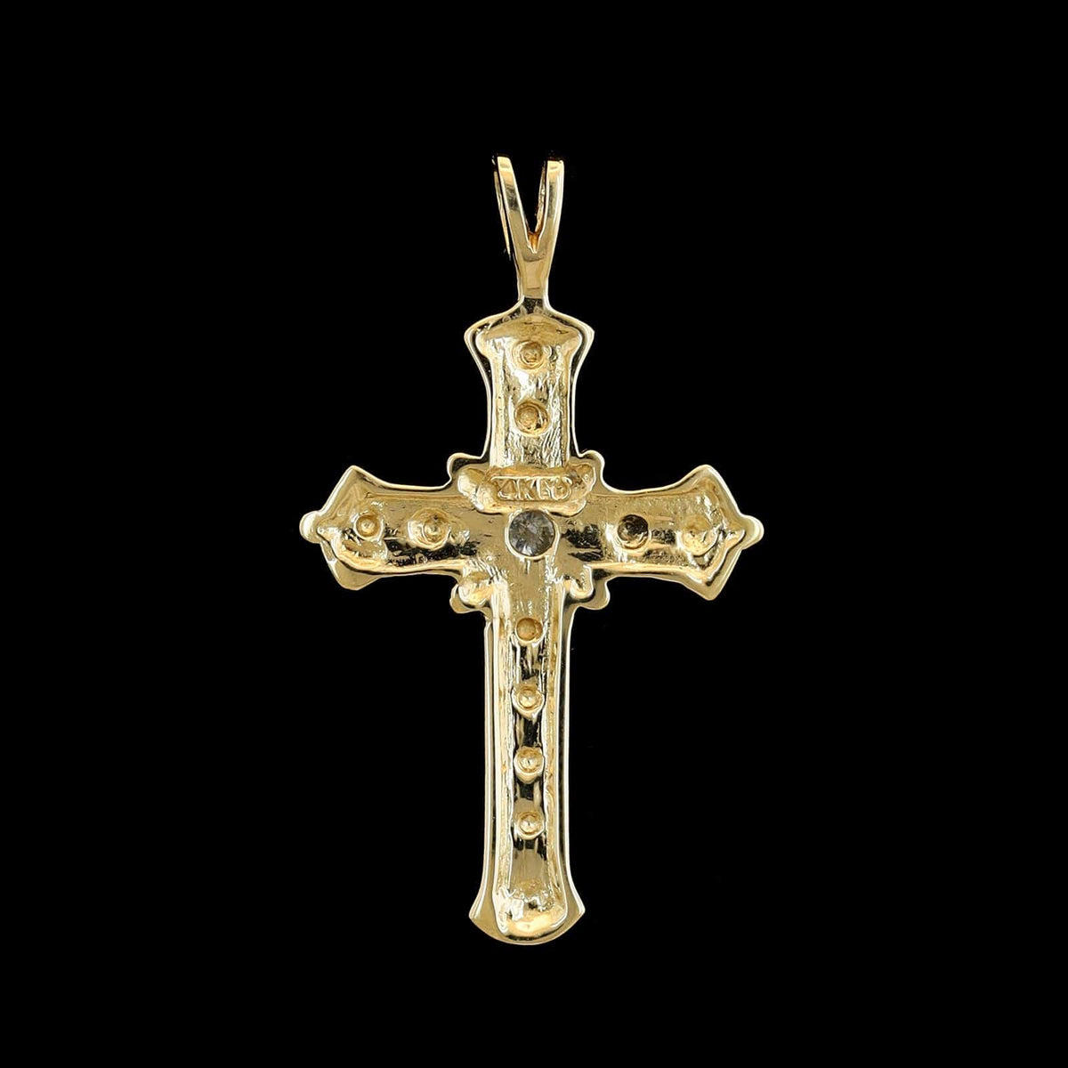 14K Two-tone Gold Estate Diamond Cross Pendant