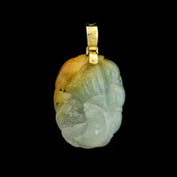 18K Yellow Gold Estate Carved Jadeite Pendant