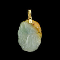 18K Yellow Gold Estate Carved Jadeite Pendant