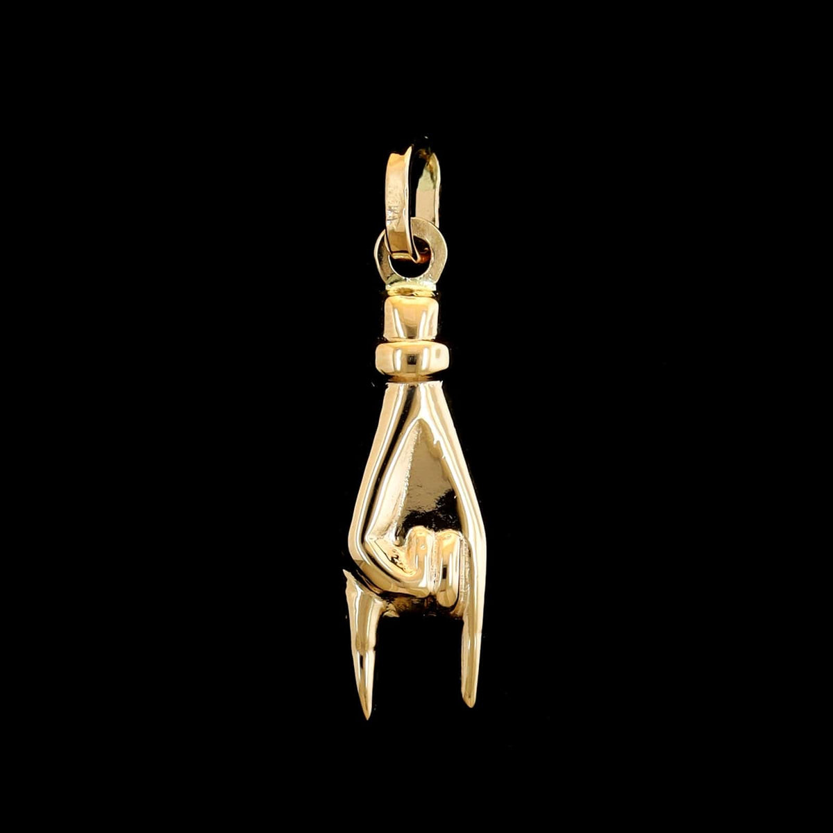 18K Yellow Gold Estate Italian Hand Charm