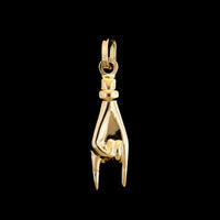 18K Yellow Gold Estate Italian Hand Charm