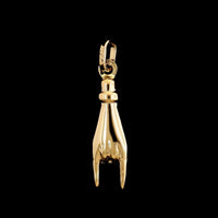 18K Yellow Gold Estate Italian Hand Charm