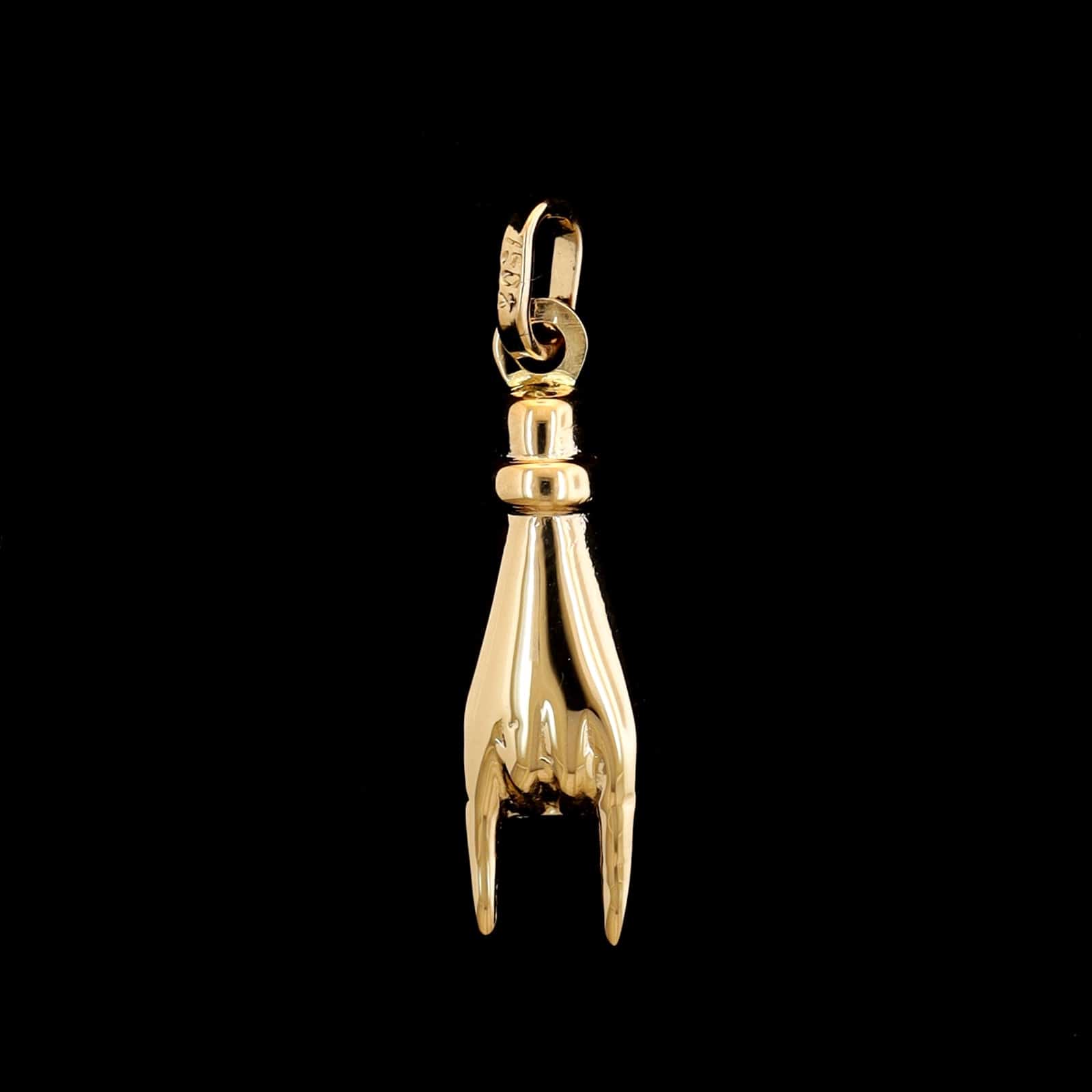 18K Yellow Gold Estate Italian Hand Charm