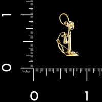 14K Yellow Gold Estate Telephone Charm