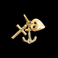 18K Yellow Gold Estate Faith, Hope and Charity Charm