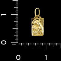 18K Yellow Gold Estate Mary and Jesus Pendant