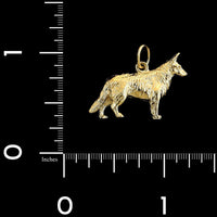 14K Yellow Gold Estate German Shepard Dog Charm