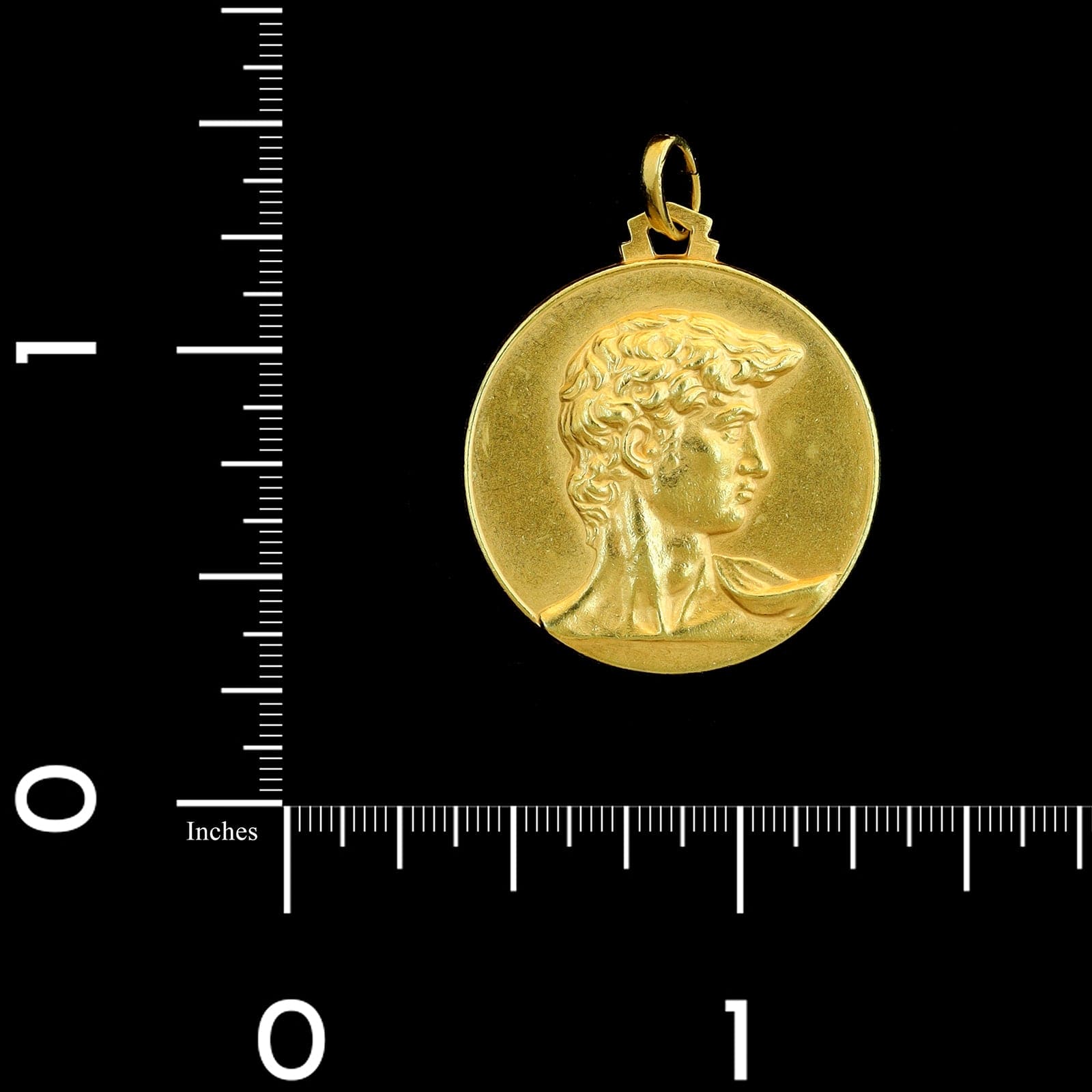 18K Yellow Gold Estate Michelangelo's David Profile Charm
