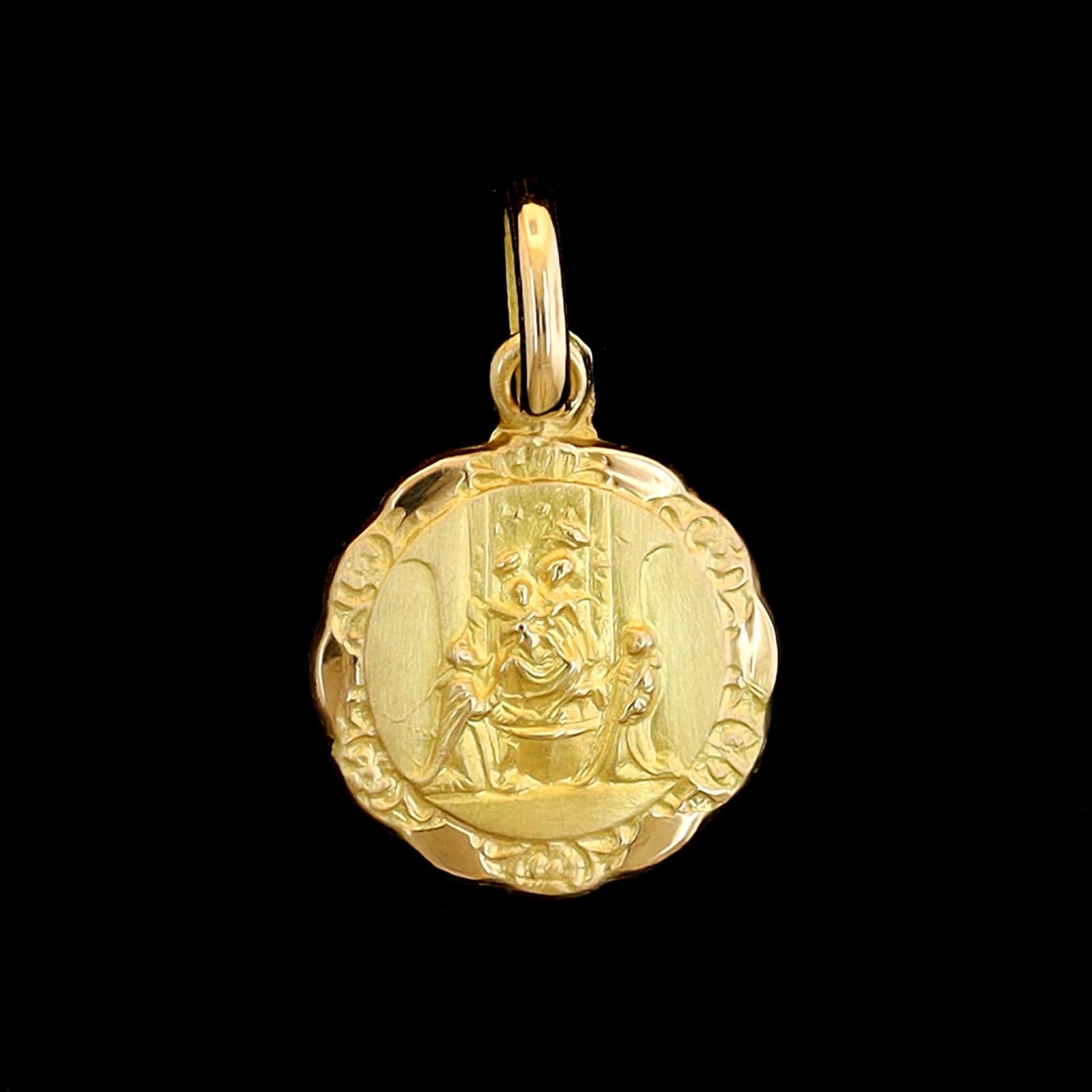 18K Yellow Gold Estate Our Lady of Pompei Medal