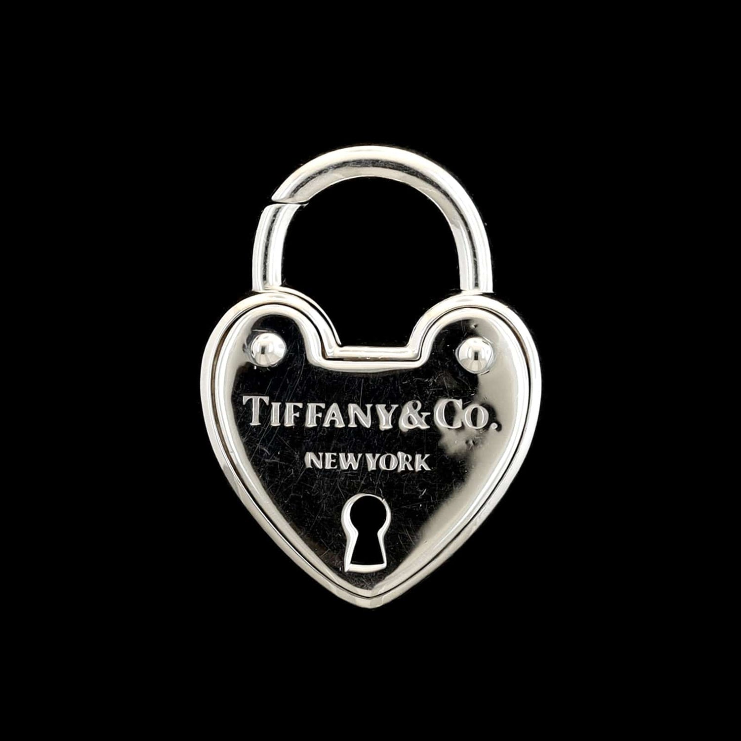 Tiffany & Co. Sterling Silver Estate Heart Arc Padlock Charm