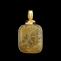 18K Yellow Gold Estate Rutilated Quartz Pendant