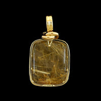 18K Yellow Gold Estate Rutilated Quartz Pendant