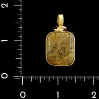18K Yellow Gold Estate Rutilated Quartz Pendant