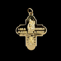 14K Yellow Gold Estate Four Way Cross Medal