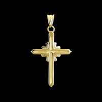 14K Two-tone Gold Estate Diamond Cross Pendant