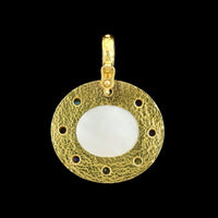 Elizabeth Locke 19K Yellow Gold Estate Venetian Glass Intaglio Pendant Enhancer