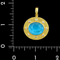 Elizabeth Locke 19K Yellow Gold Estate Venetian Glass Intaglio Pendant Enhancer