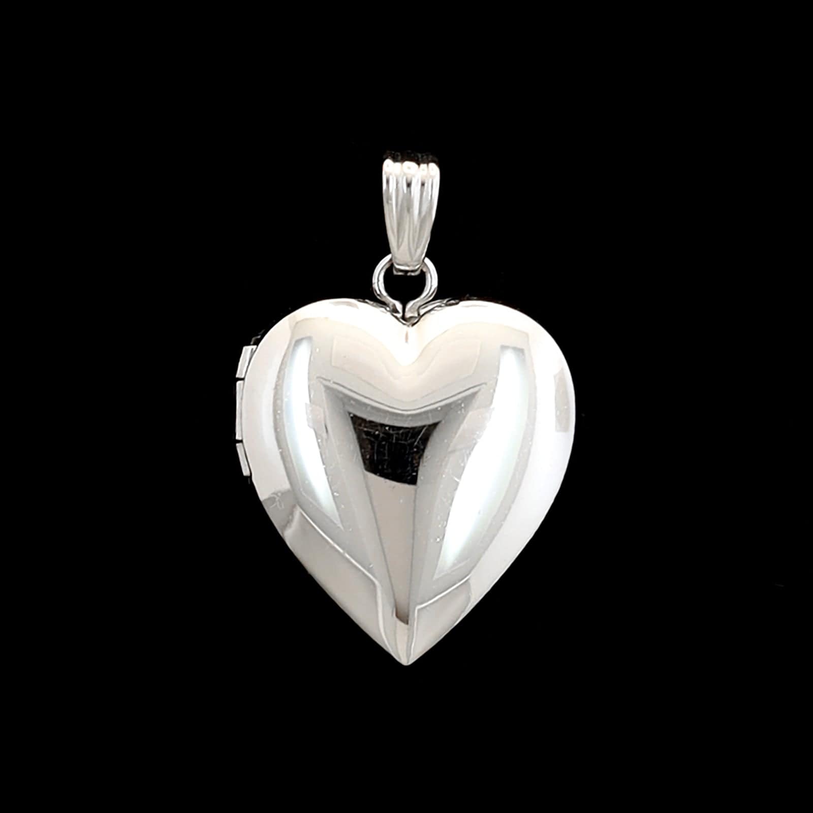 14K White Gold Estate Heart Locket