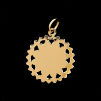 18K Yellow Gold Estate Virgin Mary Madonna Medal