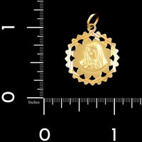 18K Yellow Gold Estate Virgin Mary Madonna Medal