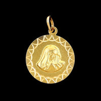 18K Yellow Gold Estate Virgin Mary Madonna Medal