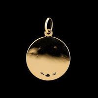 18K Yellow Gold Estate Virgin Mary Madonna Medal