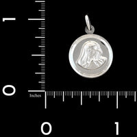 18K White Gold Estate Virgin Mary Madonna Medal
