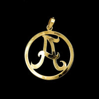 18K Yellow Gold Estate&nbsp; "A" Initial Pendant