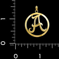 18K Yellow Gold Estate&nbsp; "A" Initial Pendant