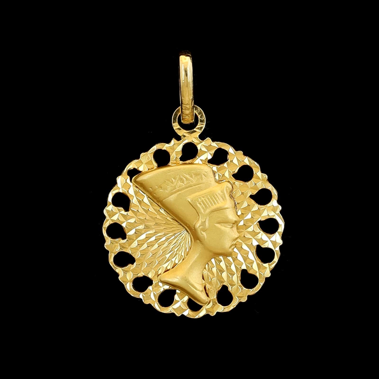 14K Yellow Gold Estate Reversible Nefertiti and Blind Justice Charm