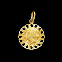 14K Yellow Gold Estate Reversible Nefertiti and Blind Justice Charm