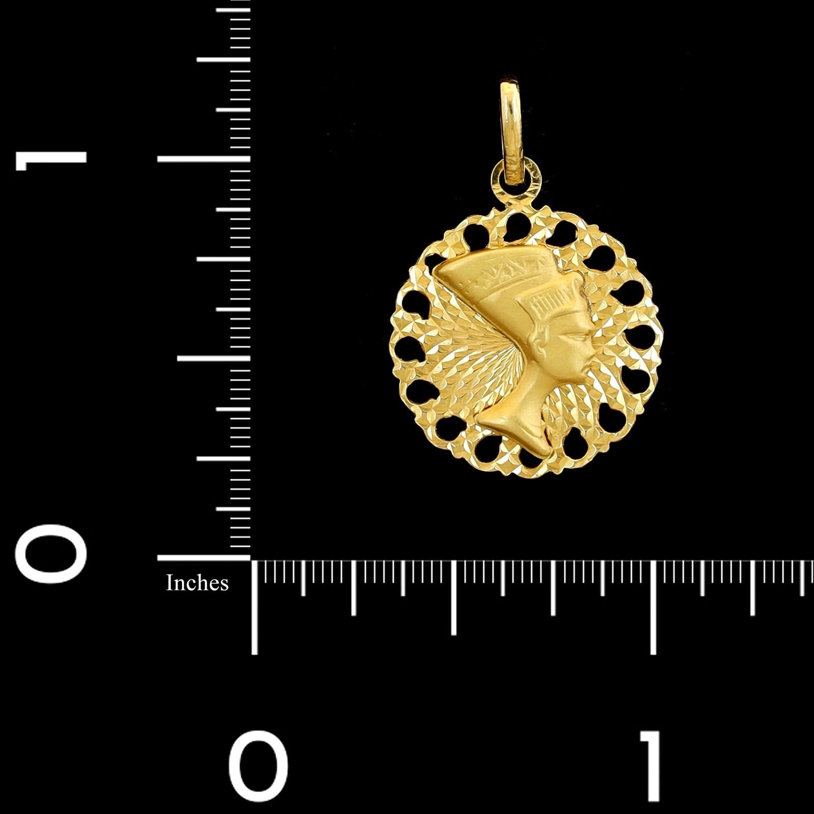 14K Yellow Gold Estate Reversible Nefertiti and Blind Justice Charm