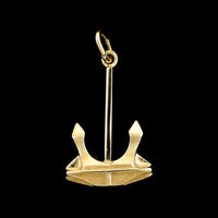 14K Yellow Gold Estate Anchor Charm