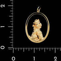 14K Yellow Gold Estate Poodle Pendant
